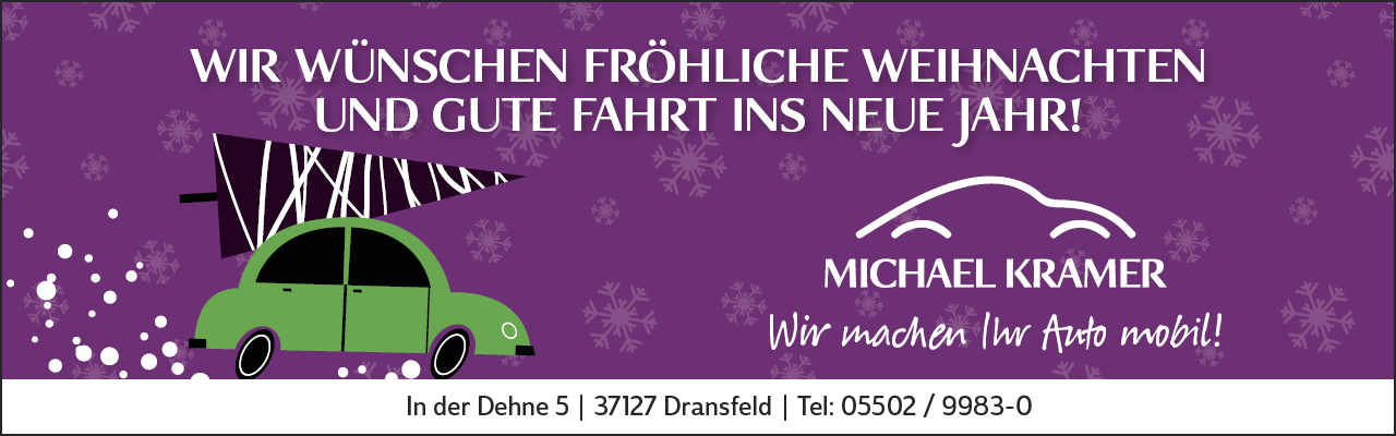 Weihnachtsgrüße von Fahrzeugtechnik Michael Kramer